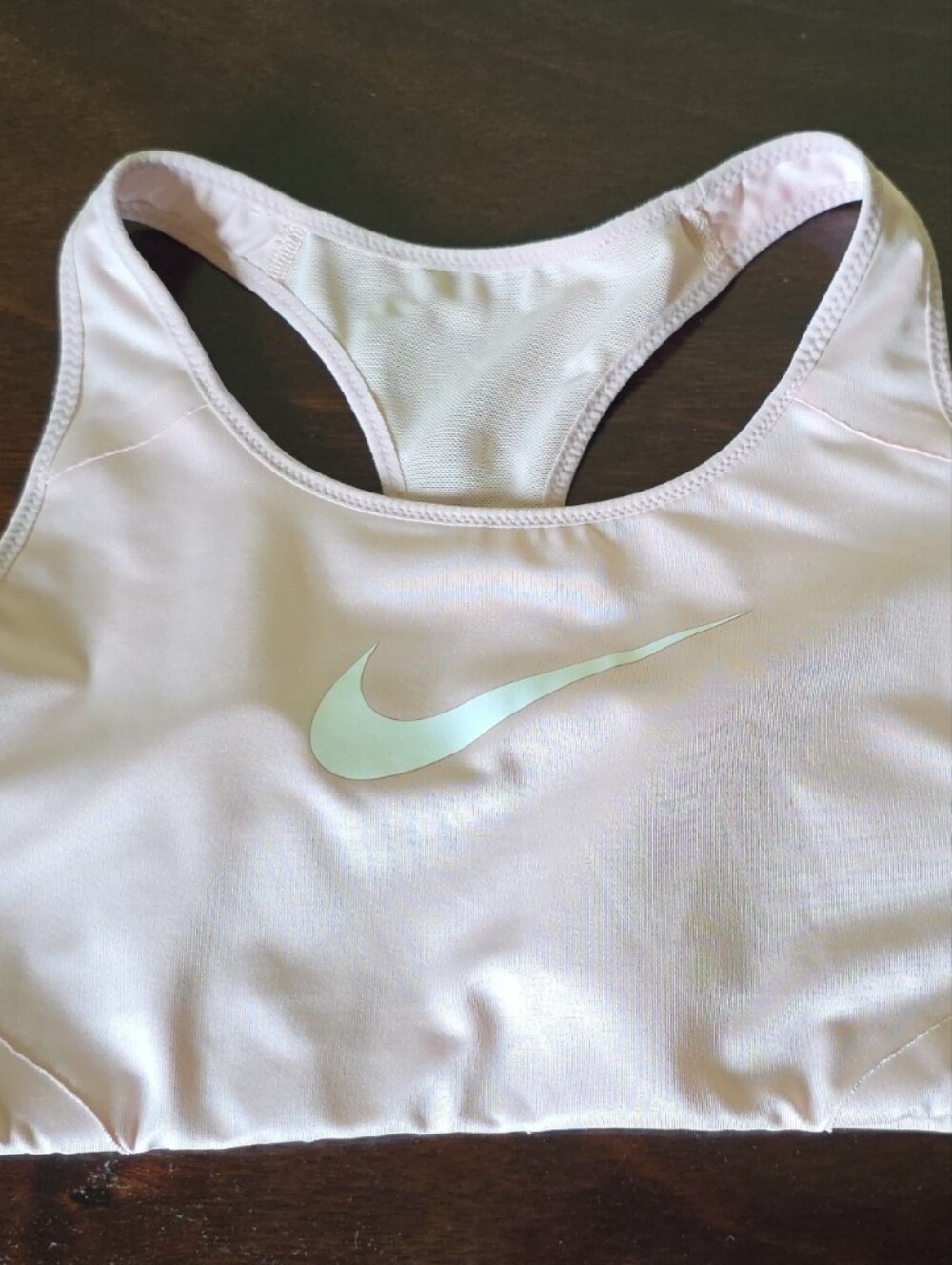 EUC Nike Pale Pink Dri-Fit Racerback Sports Bra with Swoosh
